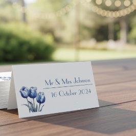 Tuliper i Delft Blue-anpassade Placeringskort