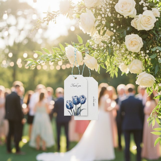 Tuliper i Delft Blue-anpassade Presentetikett (Skapare uppladdad)