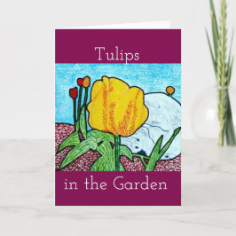 Tuliper i Garden Blank Greeting Card Tack Kort