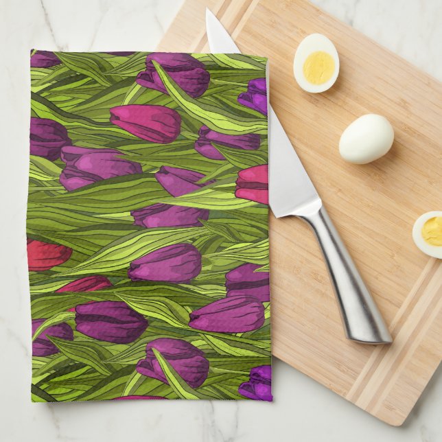 Tuliper Kökshandduk (Vikt i Fjärdedel)
