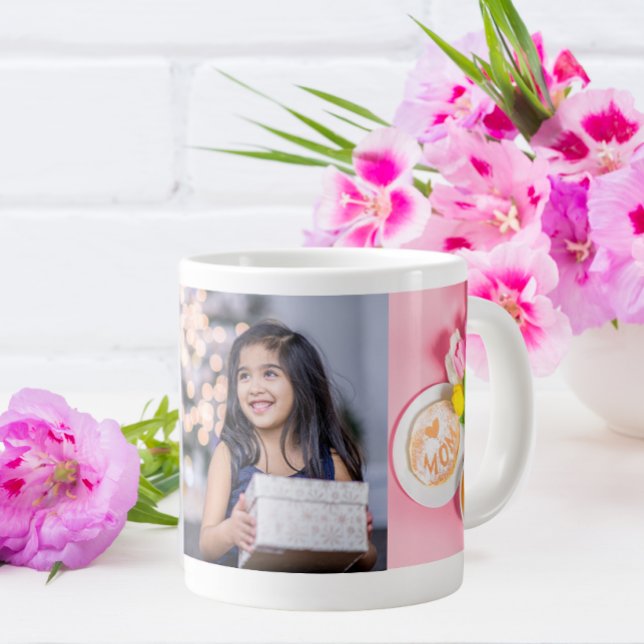 Tuliper med Photo personalization Kärlek You Mamma Jumbo Mugg (Skapare uppladdad)