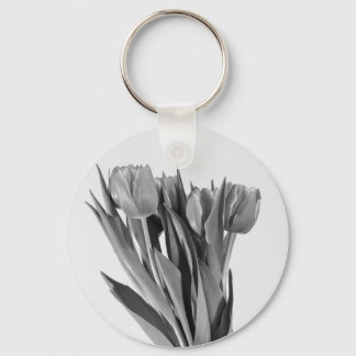 Tuliper på vit - nyckelkedja nyckelring