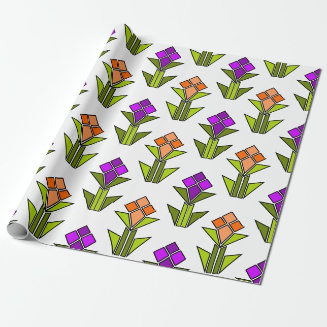 Tuliper Presentpapper (Utrullad)