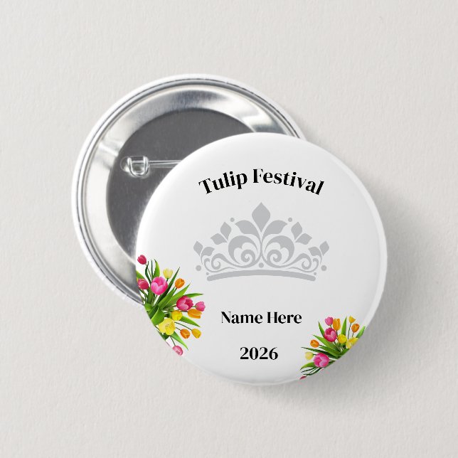 Tulipfestival Knapp Pin (Framsida & baksida)