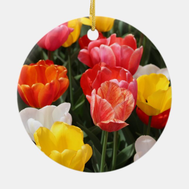 Tulipornament Julgransprydnad Keramik (Baksidan)