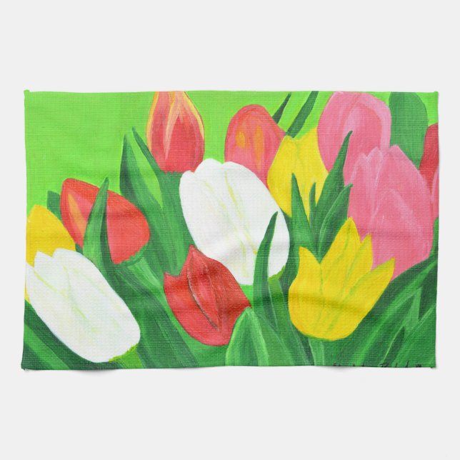 Tulips 2 kökshandduk (Horisontell)