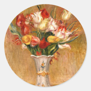 Tulips av Auguste Renoir Runt Klistermärke