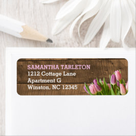 Tulips & Barnwood-Adressetiketter Returadress Etikett