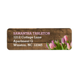 Tulips & Barnwood-Adressetiketter Returadress Etikett
