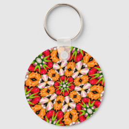 Tulips Bouquet Mönster Nyckelring