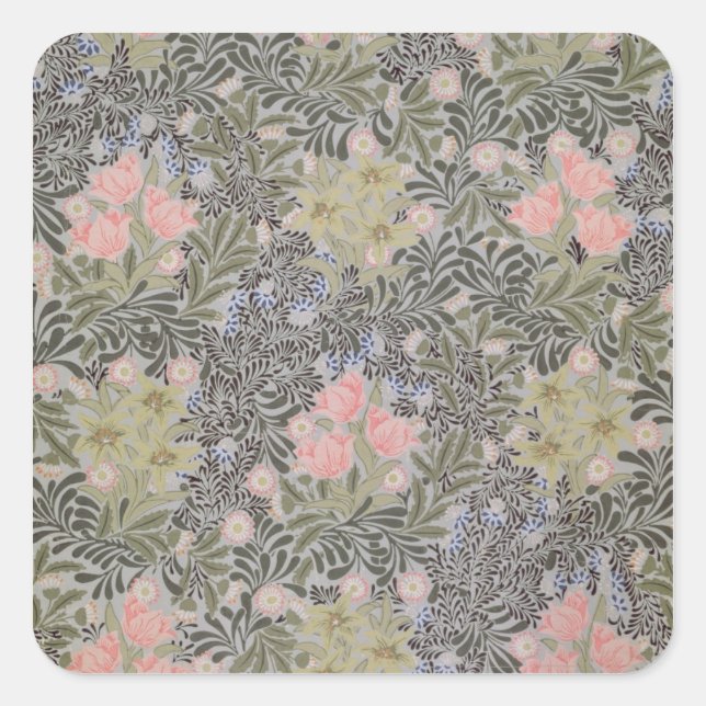 Tulips, Daisy och honeysuckle Fyrkantigt Klistermärke (Framsida)