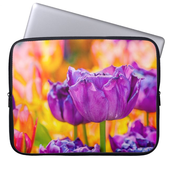 Tulips Enchanting Lila Laptop Fodral (Framsidan)