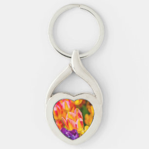 Tulips Enchanting Twisted Heart Silverfärgad Nyckelring
