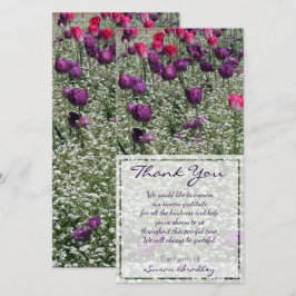 Tulips Fält Sympathy Tack Photo Card Kort