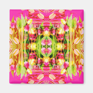 TULIPS - Färgad Tulips of Fractal Art - Magnet