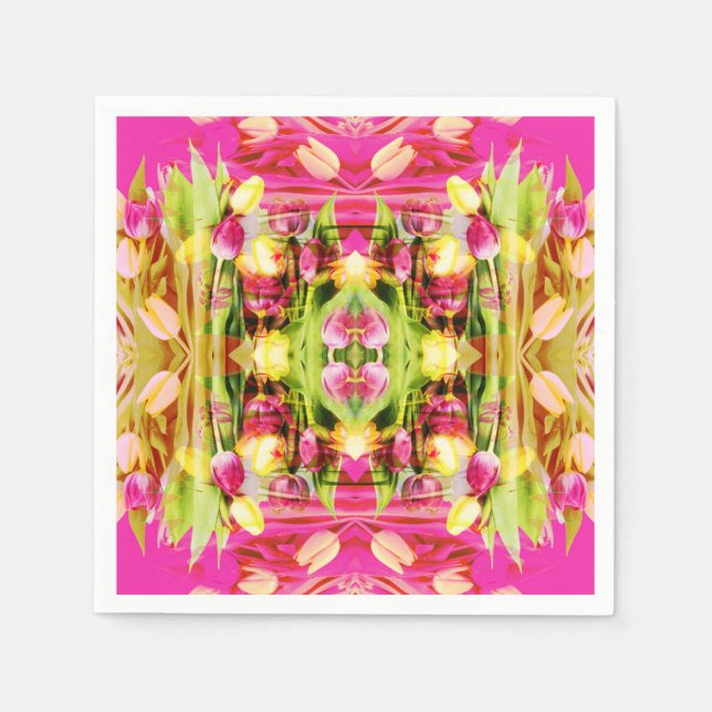 TULIPS - Färgad Tulips of Fractal Art - Pappersservett (Framsidan)