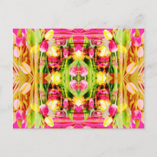 TULIPS - Färgad Tulips of Fractal Art - Vykort