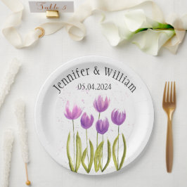 Tulips Flowers vattenfärg Vår Rustic Bröllop