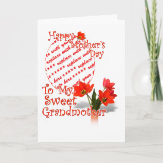Tulips för Mors dag För mormor PhotoFrame Kort