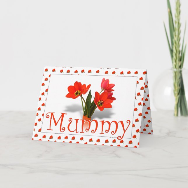 Tulips för Morsa på Mothering Söndag Kort (Framsida)