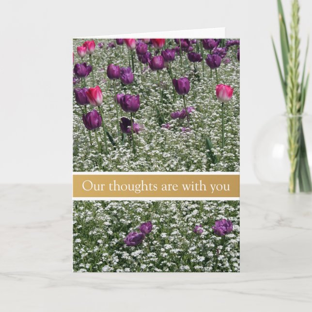 Tulips fredliga Garden Condolences Sympathy Card 1 Tack Kort (Framsida)