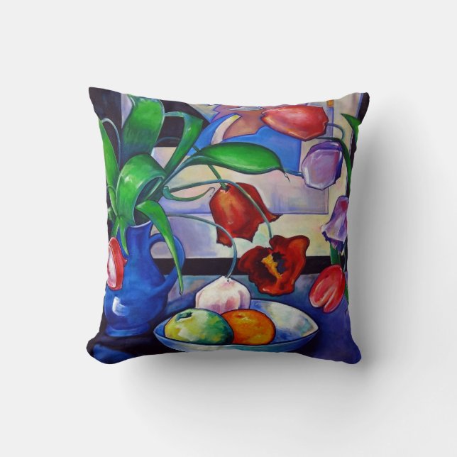 Tulips & Fruit 16" X16" Dekorativ kudde (Framsida)