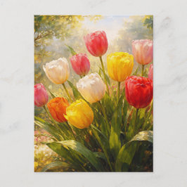 Tulips Garden - Painterly Style Vykort