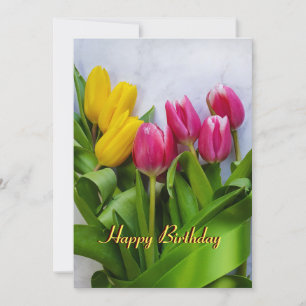 Tulips Grattis på födelsedagen Julkort