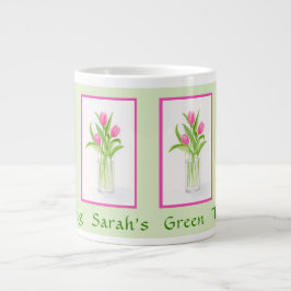 Tulips Handpainted Watercolor PERSONALIZE Gardener Jumbo Mugg
