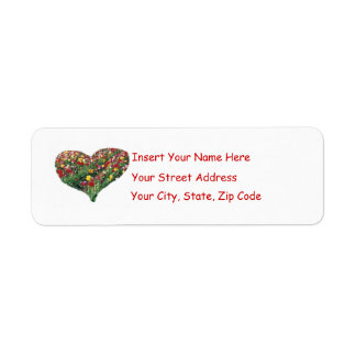 Tulips Heart Anpassade Labels Returadress Etikett