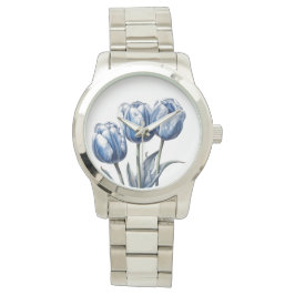 Tulips i Delft Blue Armbandsur