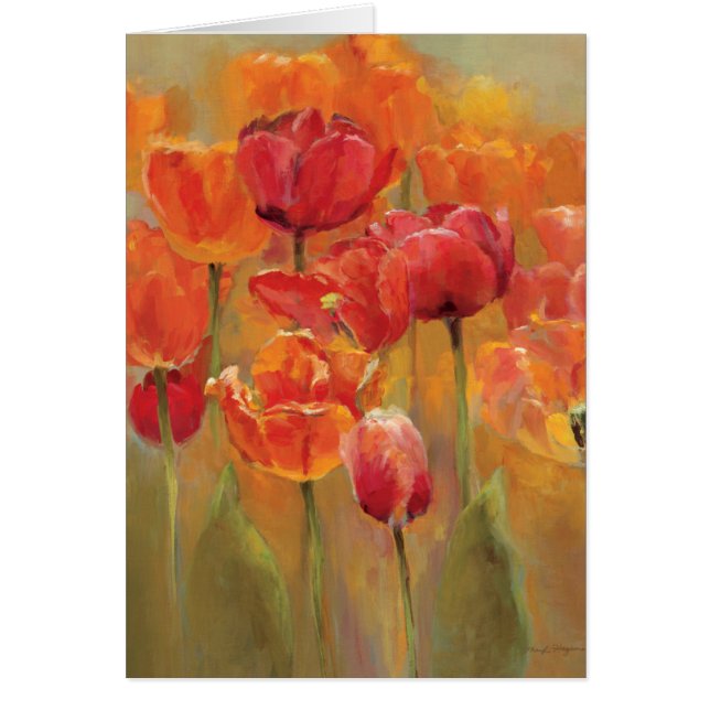 Tulips i mitten hälsningskort (Framsidan)