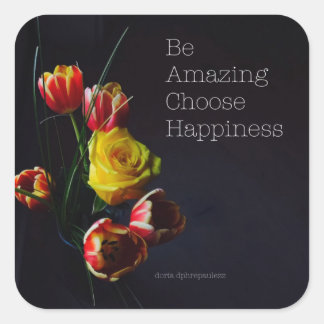 Tulips i Mörken Fyrkantig fästpunkt Fyrkantigt Klistermärke