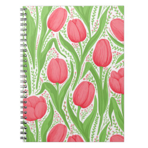 Tulips i rött och grönt anteckningsbok