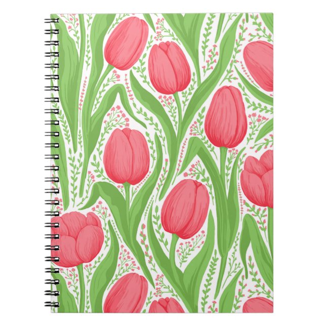 Tulips i rött och grönt anteckningsbok (Framsidan)