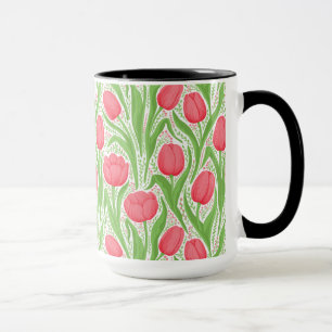 Tulips i rött och grönt mugg