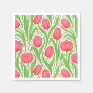 Tulips i rött och grönt pappersservett