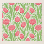 Tulips i rött och grönt sjal<br><div class="desc">Rödroppar och gröntar, sömlösa mönster</div>