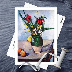 Tulips i Vas Paul Cezanne Vykort