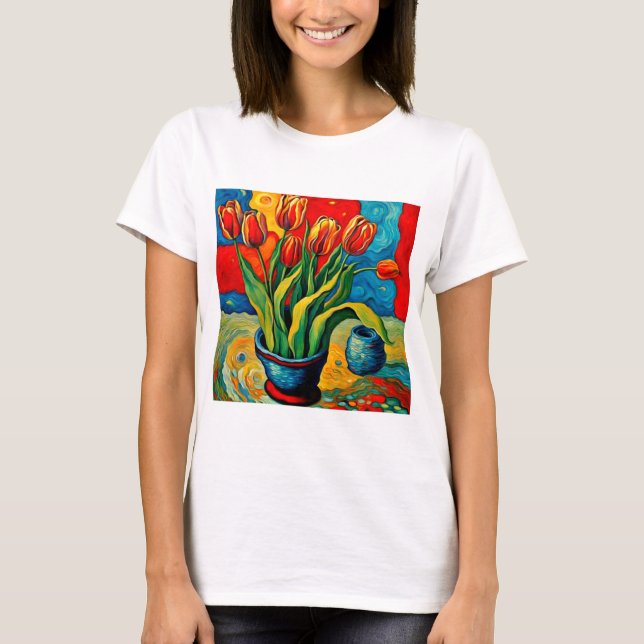 Tulips i vas t shirt (Framsida)