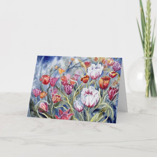 ’Tulips II’ Blank Notecard Tack Kort (Framsida)