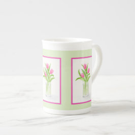 Tulips in Water Handpainted Watercolor Benporslin Mugg