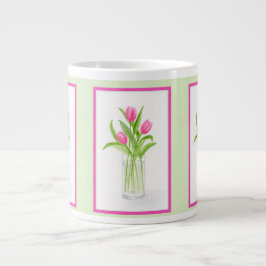 Tulips in Water Handpainted Watercolor Jumbo Mugg