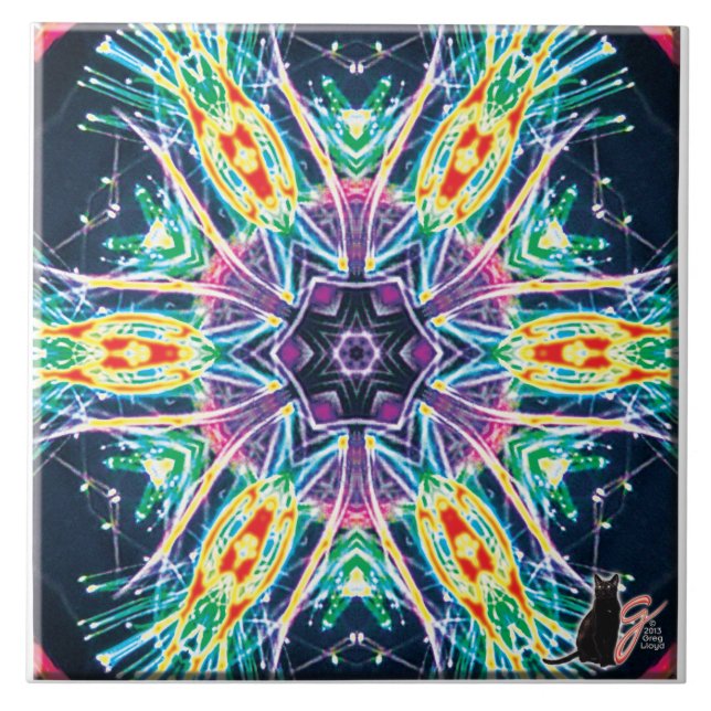 Tulips Kaleidoscope Tile Kakelplatta (Framsidan)