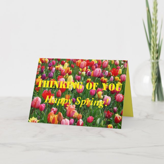 Tulips lycklig Vår Helgkort (Framsida)