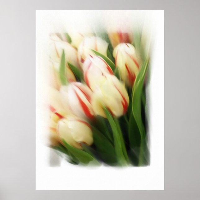 "Tulips"-målning på arbetsyta Poster (Framsidan)