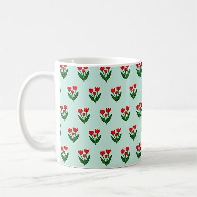 Tulips Mönster Kaffemugg (Vänster)