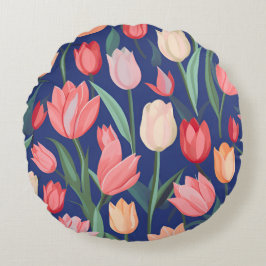 Tulips mönster. rund kudde