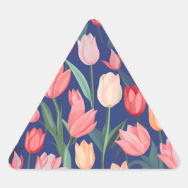 Tulips mönster. triangelformat klistermärke