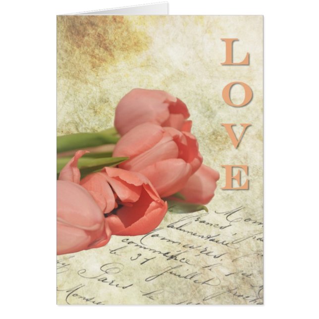 Tulips och Brev Hälsningskort (Framsidan)